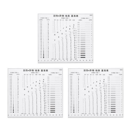 uxcell 3pcs High-Precision SEC Size Estimation Chart, 170x155mm, 0.12mm, Transparency Defect Detection Film Ruler for Measuring Diameter Area and Line