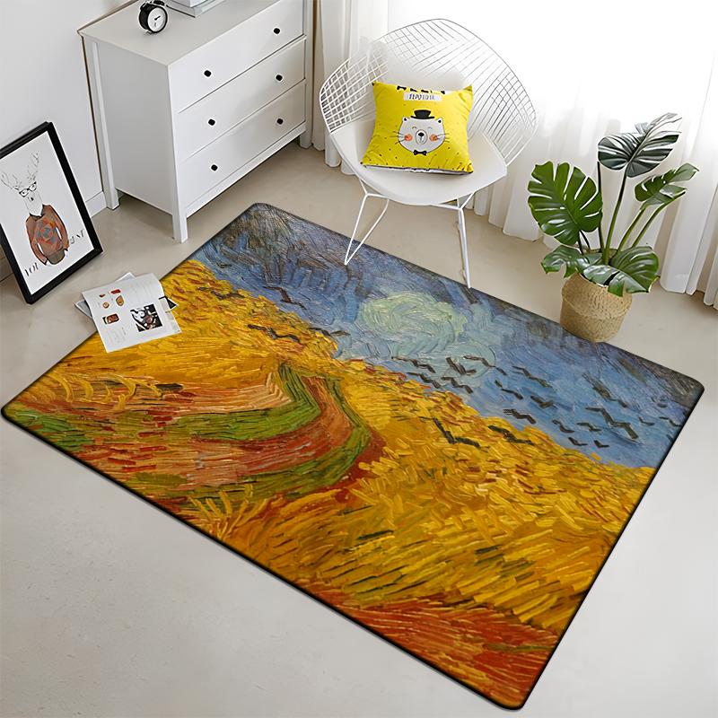 Famous Paintings Art Printed Carpet for Living Room Large Area Rug Soft Carpet Home Decoration Mats Boho Rugs Dropshipping