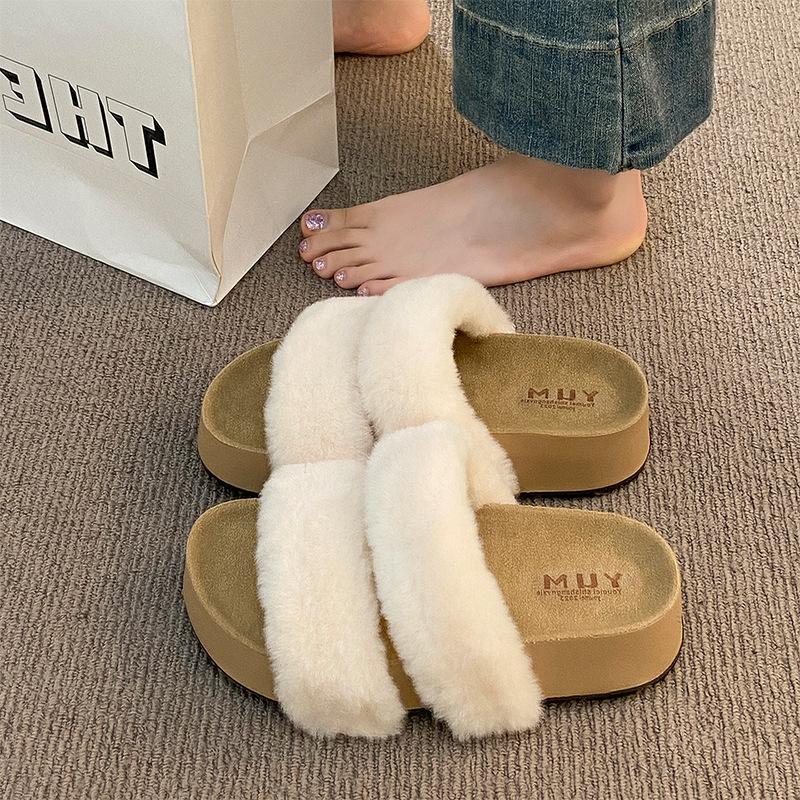 

Тапочки Mao Mao женская верхняя одежда 2025 новый осень и зима популярные высококлассные толстая подошва увеличивающие рост подошва-маффин тапочки на одной лямке 40