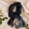 Retro Sunscreen Shawl Long Female Headscarf Versatile Women's Lace Scarf