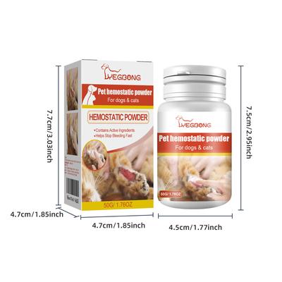 Poudre anti-hémorragie à action rapide Yegbong pour animaux de compagnie Poudre anti-hémorragie à action rapide pour la coupe des ongles des chiens, le toilettage, les coupures et plus encore