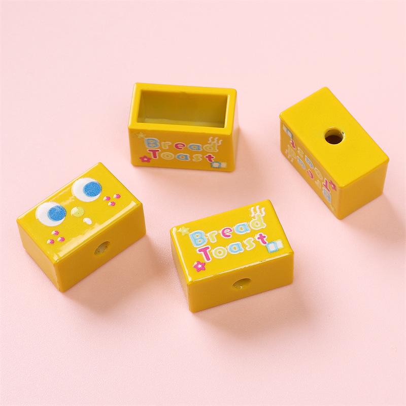 Handmade Bracelet Beads Acrylic Printed Beads Cartoon Beads Handmade Diy Bracelet Loose Beads Bracelet Pendant Graffiti Beads Jewelry Accessories