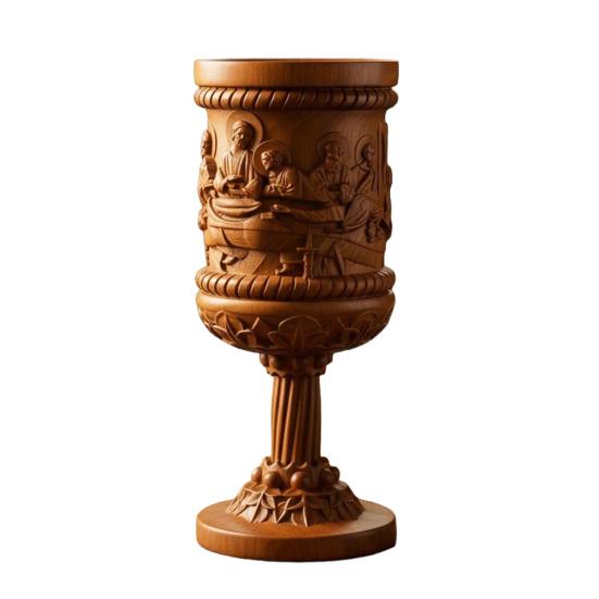

Last Supper Catholic Cup Statue 3D Printed Holy Grail Table Top Ornament Religious Wine Chalice Decoration for Christian Home Decor 1pc
