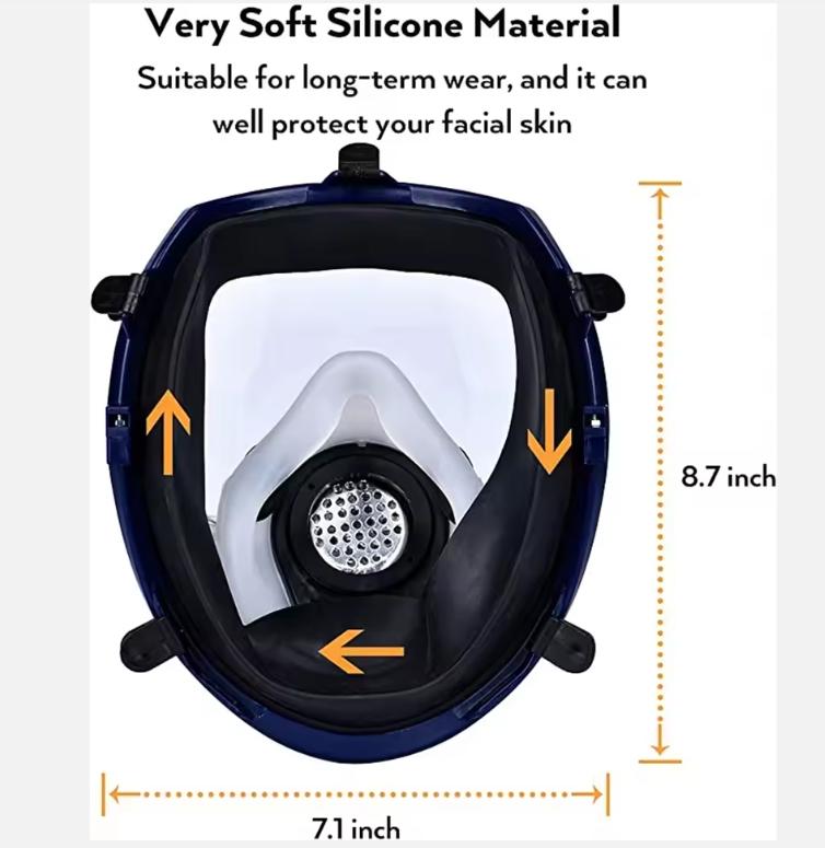 Chemical Gas Mask 6800 Dust Respirator Anti-Fog Full Face Mask Filter For Industrial Acid Gas, Welding Spray Paint Insecticide