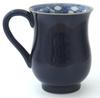 Maeken, Kyoto Ware, Kiyomizu Ware, Shiho Kiln, Blue Lacquered Arabesque Mug, D4-11 Blue
