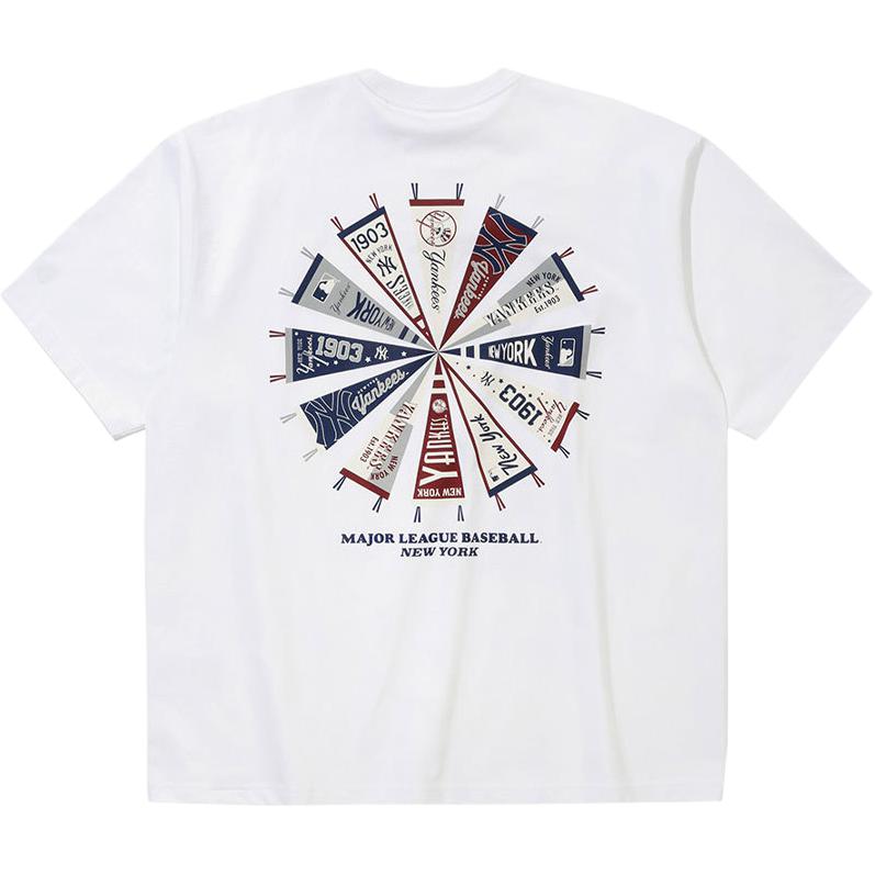 New Era SS26 MLB New York Yankees Team Flag T-Shirt Unisex Tops White 15147511
