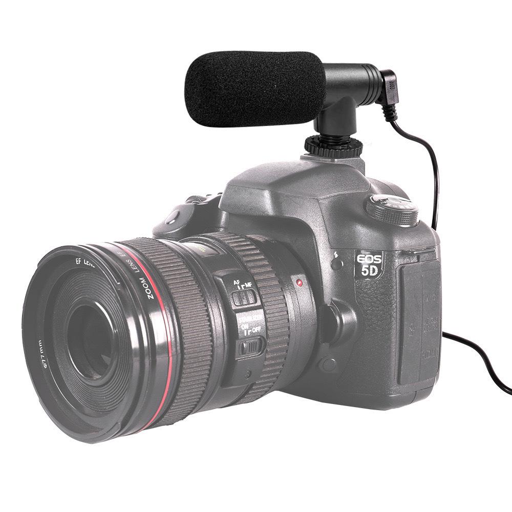 Gun-Shaped Microphone for DSLR: Noise-Reducing Audio Pickup for Live Video Recording, Interviews, and 3.5mm Interface