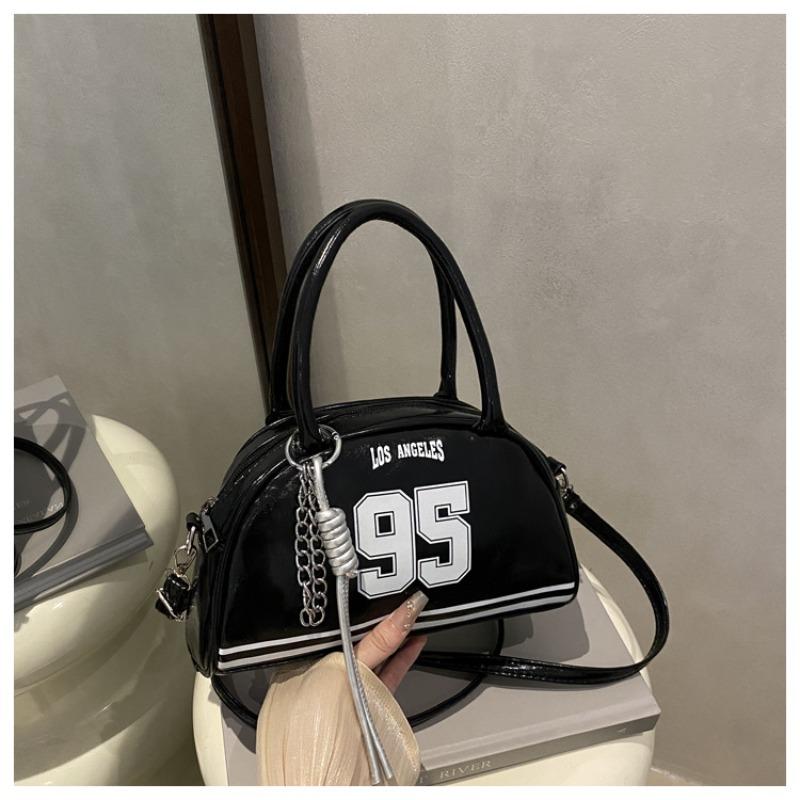 

Retro Pu Leather Sporty Tote Bag, Fashi Handbag Shoulder Crossbody Bag with Woven Tassel Charm for Streetwear & Casual Style чёрный