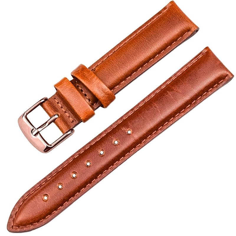 

[TON CHARME] Toncha Mail watch strap genuine leather watch band substitute belt DW season compatible General purpose rose gold Buckle (17mm, red