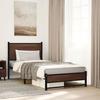 VidaXL Metal Bed Frames with Brown Oak Headboard 80x200 Cm, Single Bed, Bedroom Furniture, Guest Bed, 4007931