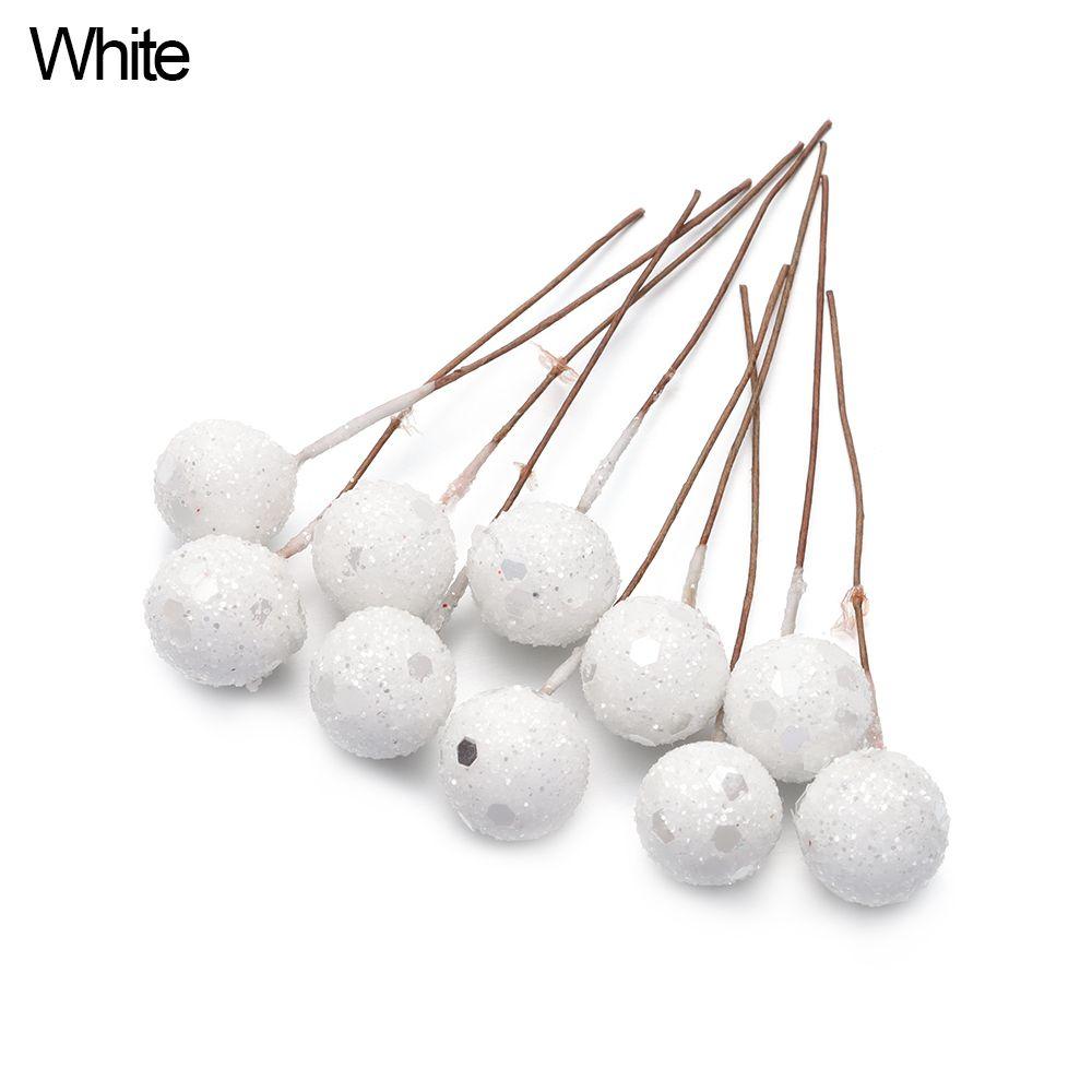 

Decoration Flower Crafts Christmas Decor Stamens Artificial Flower Small Berries Red Berries білий