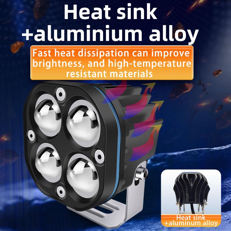 1/2pcs LED Motorcycle Headlight 2-Color Projector Moto Bike Mini Driving Spot Fog Lamp Motorcycle Super Bright Spotlight