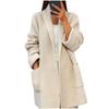 Women's  Knitted Cardigan Solid Color Long Sweater Coat Thickened Winter Warm
