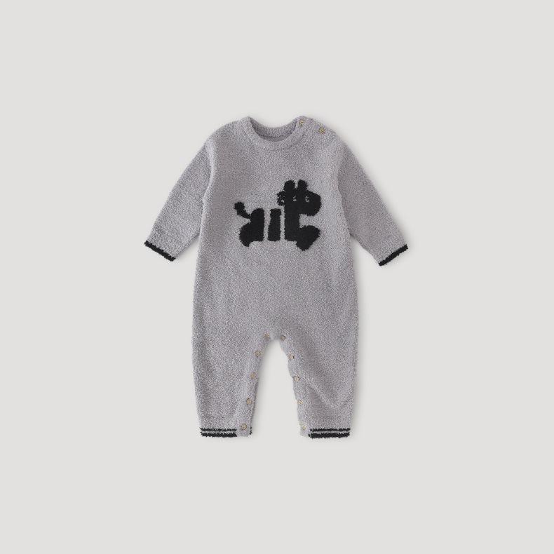 Autumn Winter Velvet Knit Baby Romper - Warm Pajamas for Newborn Boys and Girls