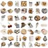 50Pcs Good Morning Food Stickers Kawaii Cat Decals Decor Notebook Fridge Phone