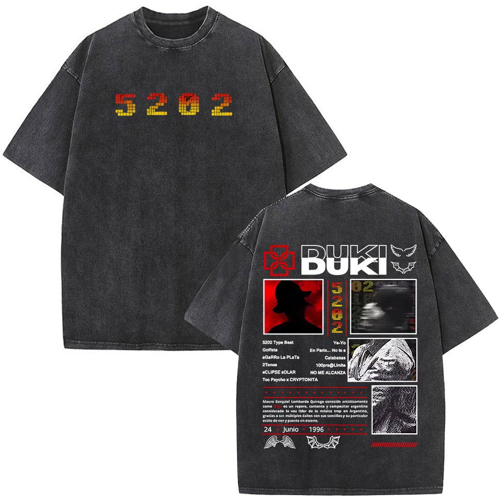 Vintage Washed Rapper Duki Merch Tshirt Mens Women Clothing Fashion Hip Hop Oversized Tshirts Cotton Short Sleeve T Shirts