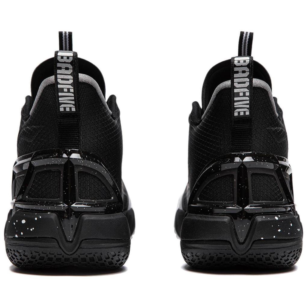 Li Ning BadFive 4 Cushioning Abrasion Resistant Breathable Mid Top Basketball Shoes Men's Black White ABFU015-5