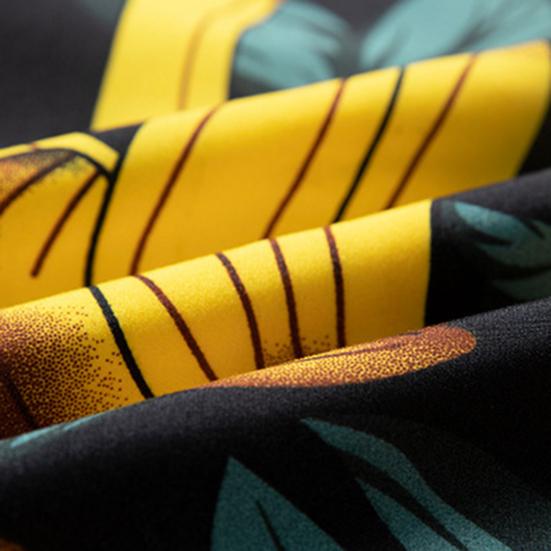 Strandskjorte Løs Enkeltspent Hawaii Bananprint Korte Ermer Sommerstopper Hverdagsklær