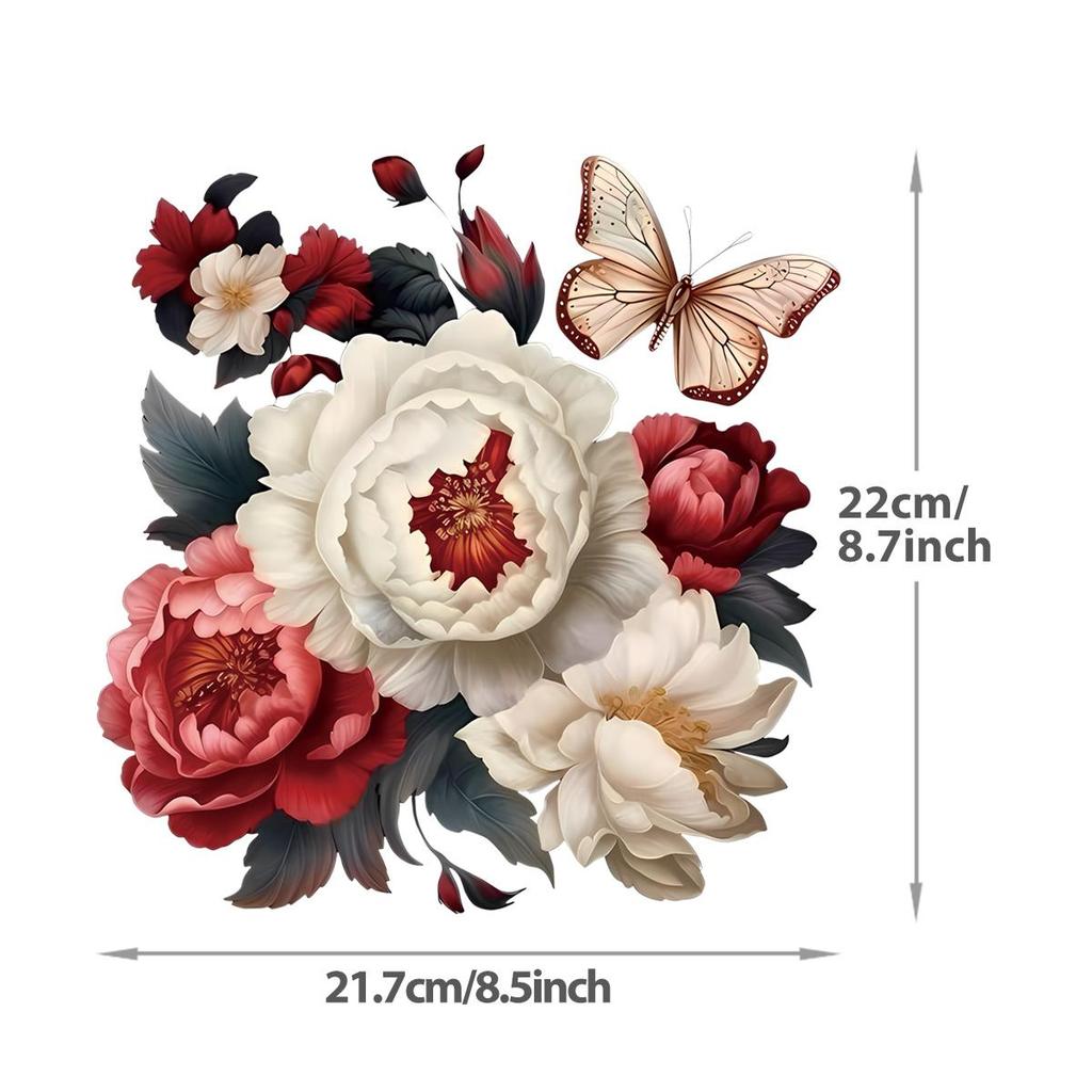 Vivid Flowers Iron On Transfer Stickers Print On T-Shirt Dresses Heat Press Appliqued Diy Cartoon Flowers Patches Beautiful