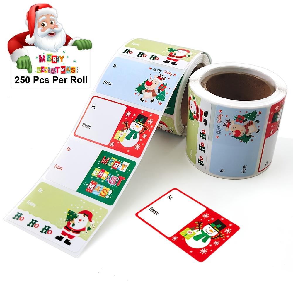 250/500 Autocollants Cartes de Vœux de Noël Festives et Décorations d'Artisanat, Finition Pailletée Auto-Adhésive, Autocollants Vintage Couleurs Assorties