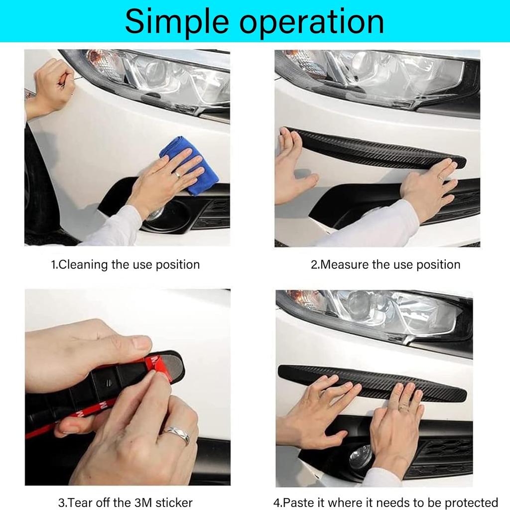 8 Packs Anti-Collision Patch Car Bumper Guard Strip Anti-Scratch Bumper Protector Trim Universal Rear Bumper Protector Car Door Edge Guards Car Side