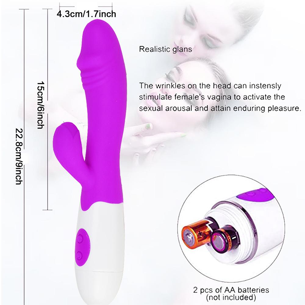 Women Dual Vibration G Spot Dildo Rabbit Vibrator for Female Silicone Waterproof Vagina Clitoris Anal Massager Sex Toys Shop