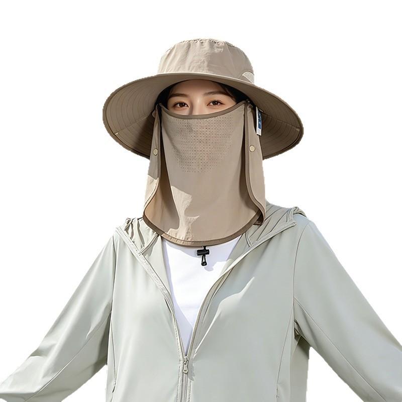 Comprehensive sun protection and UV protection sun hat men's outdoor fishing summer face cover neck sun hat women's cycling bucket hat