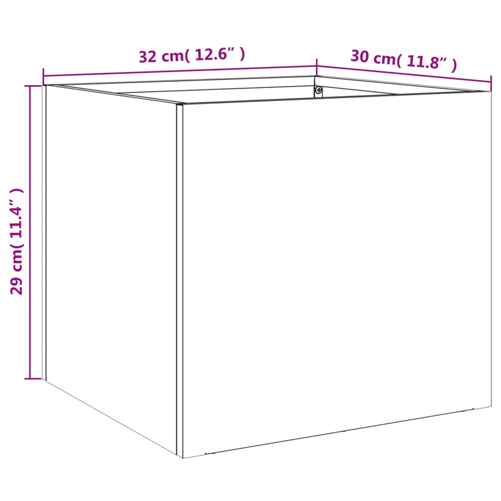 Plant Pot Anthracite 32 X 30 X 29 Cm Steel