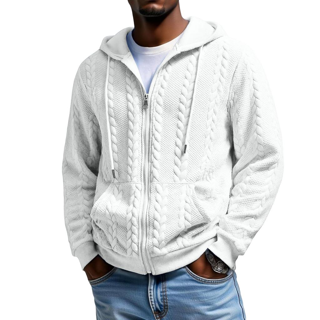 Men's  Sports  Solid  Color  Pattern  Leisure  Zipper  Hooded  Hood  Hoodie  Coat