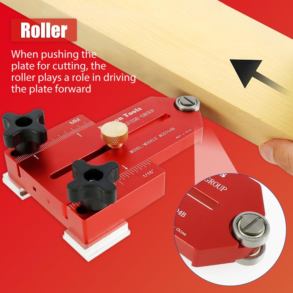 Woodworking Thin Rift Table Saw Jig Aluminum Sheet Cutting Guide Tool Precise Contour Module Board Slice Positioner