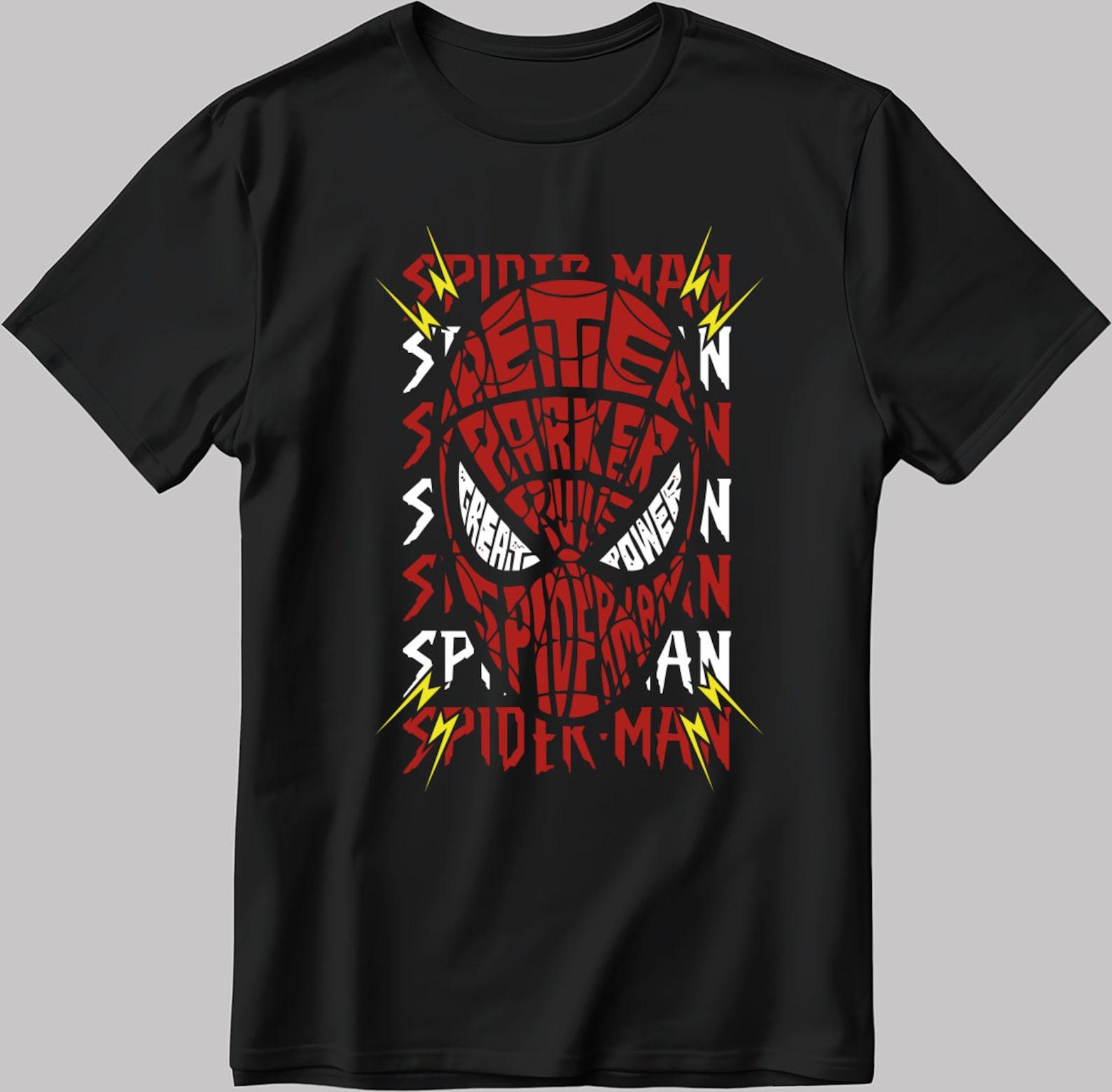 Spider Man Peter Parker Short Sleeve White-Black Men s / Women s T-Shirt U142 M