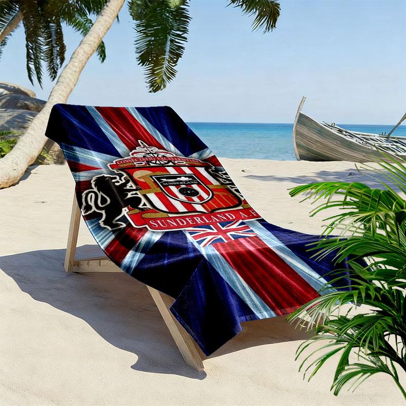 Sunderland A.F Print Beach Towel, Large Soft Quick Dry Towel for Beach Camping Swimming