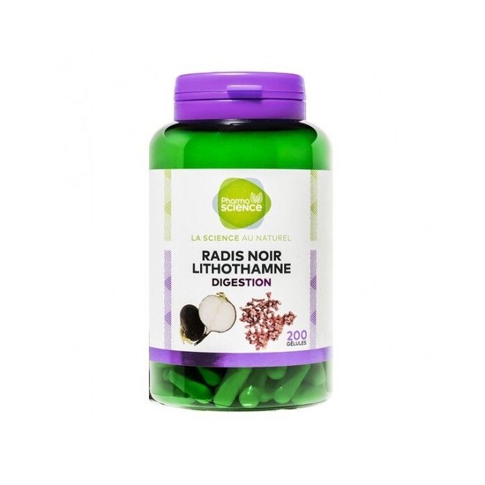Pharmascience radis noir lithothamne digestion 200 gélules
