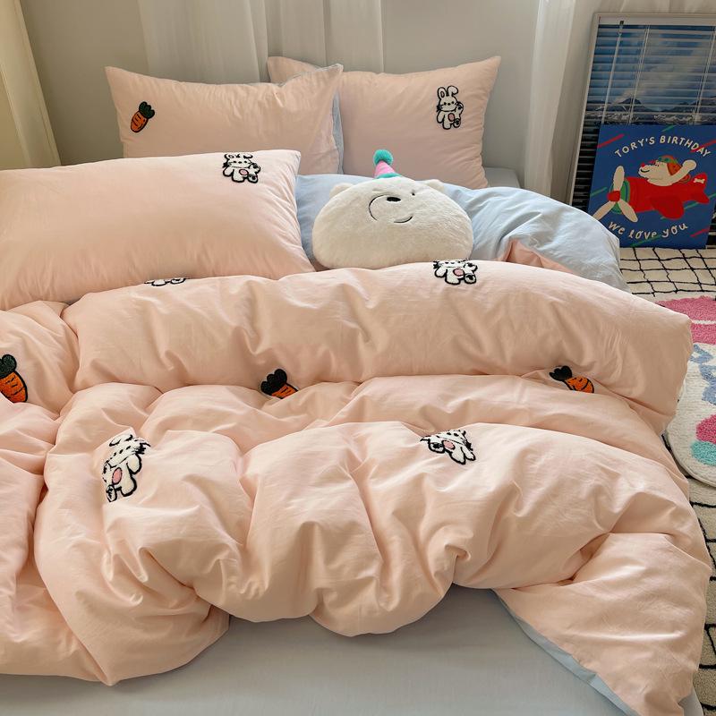 Small Fresh Bed Four-piece Set of Pure Cotton Bedding Quilt Cover Sheets