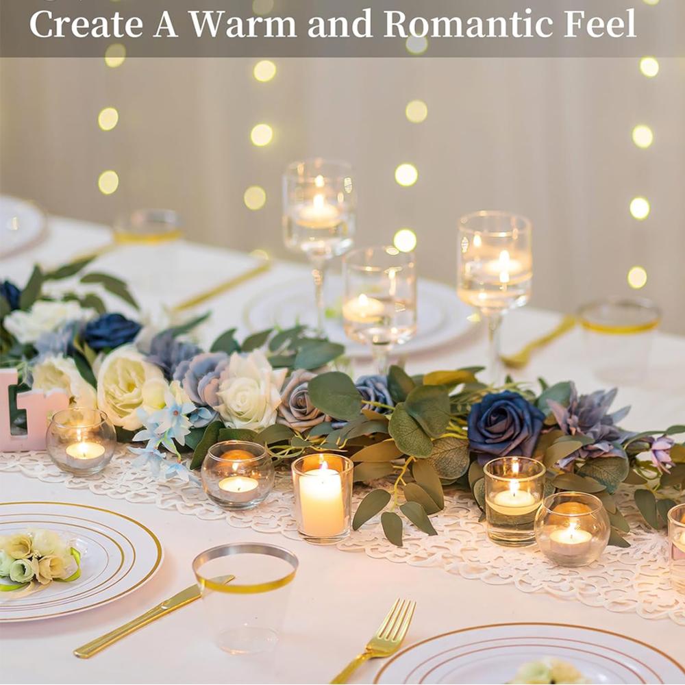 Clear Candle Holders for Table Centerpiece, Round Glass Votive Candle Holders Modern Small Tea Lights Candle Holder, Decorative