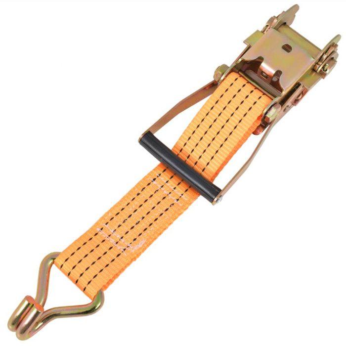 VidaXL Sangle d’arrimage à cliquet 10 pcs 2 tonnes 8 m x 50 mm Orange
