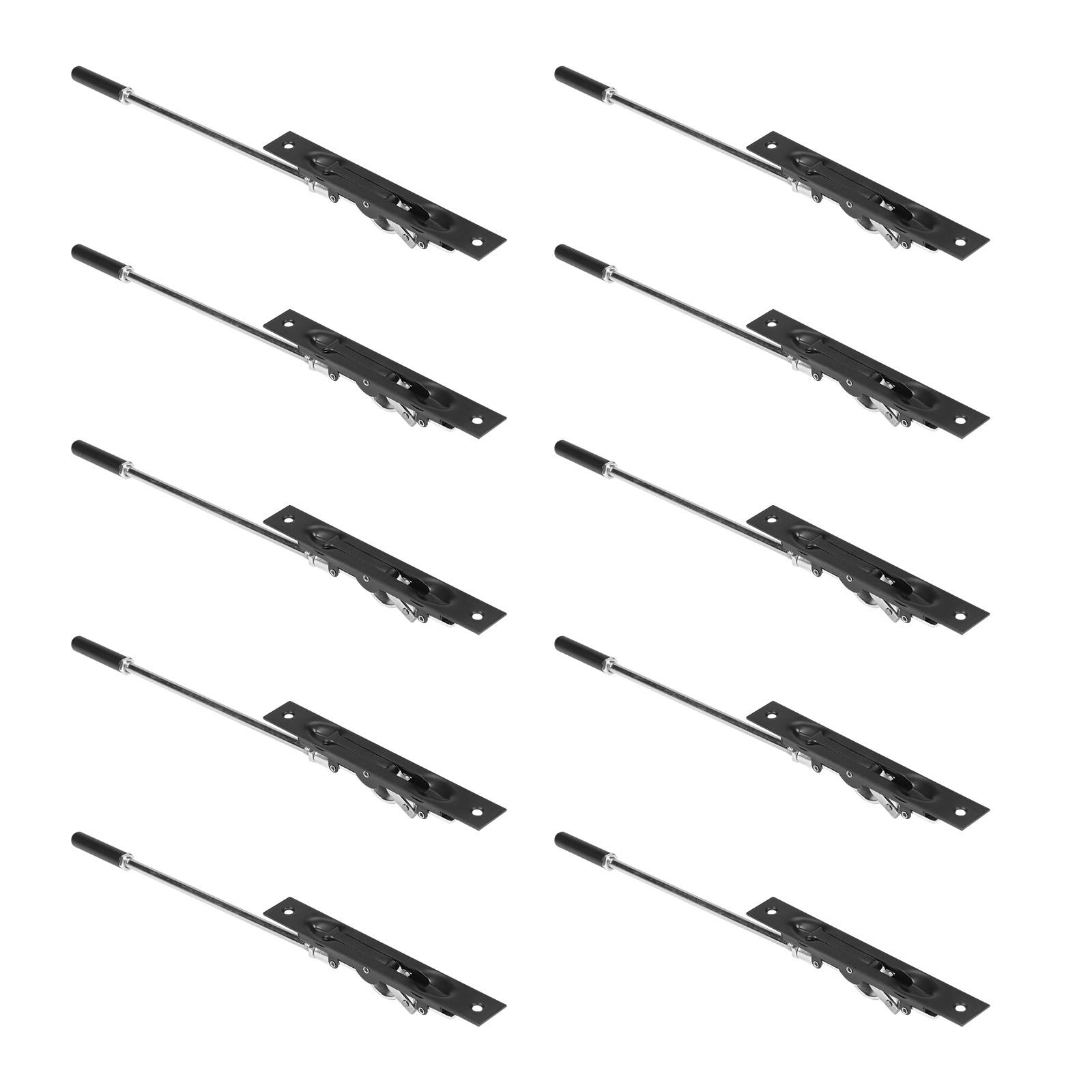 

10Pcs Lever-Type Extend Bolt Lock with Rod Lever Extension Flush Bolt 10In for Composite Doors/Wood Doors/Double Doors