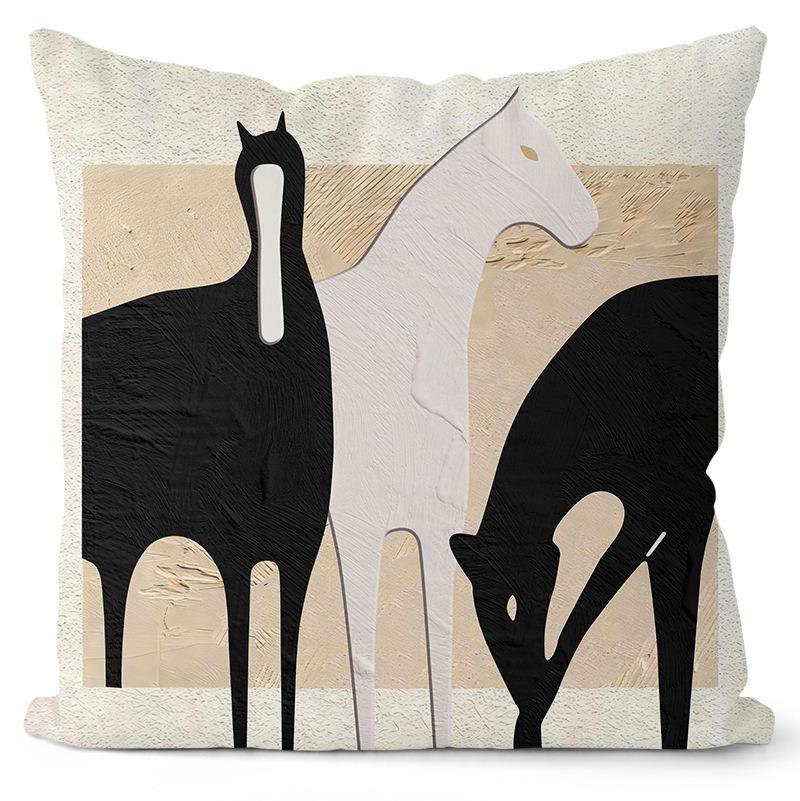 New Retro French Style Abstract Illustration Model Room Decoration Home Bedroom Bedside Living Room Sofa Cushion Cover Cushion