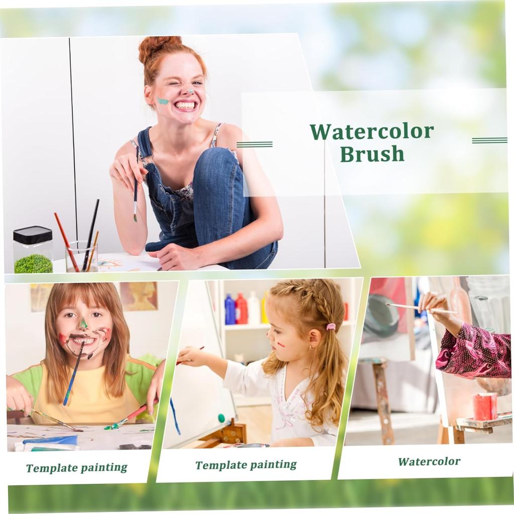 6Pcs Nylon Bristle Paint Brushes with Handle Portable Reusable Paint Brushes for Wall Crafts and Detail Work