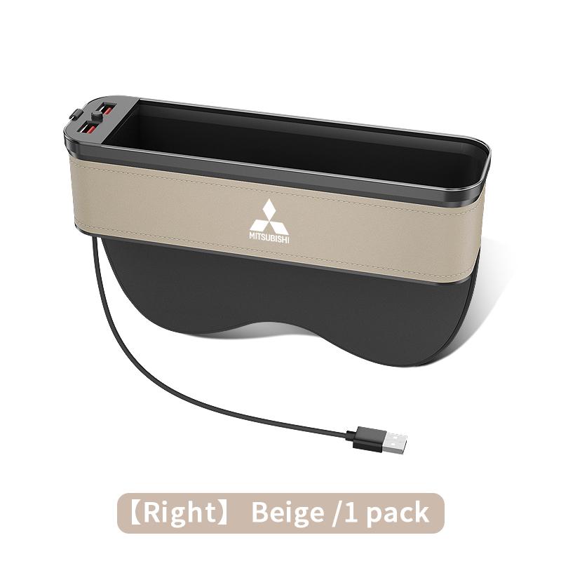Car Seat Gap Organizer USB Charging Multifunction Storage Box For Mitsubishi Outlander Pajero Asx Lancer EX Evolution X Ralliart SF9