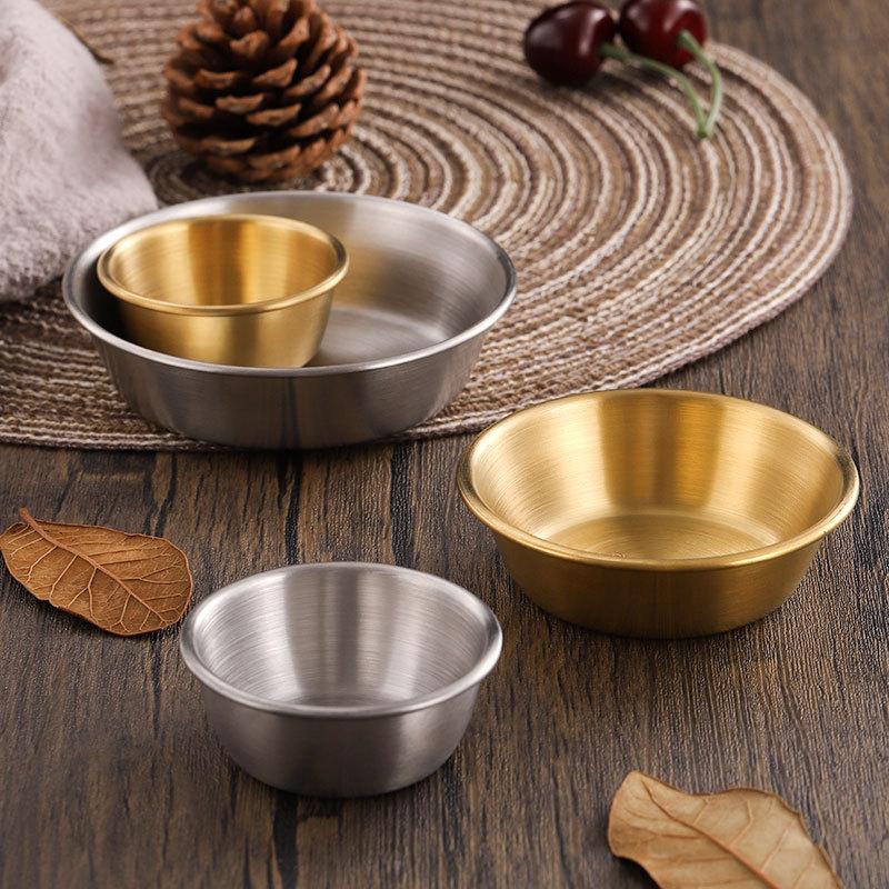 304 Stainless Steel Food Storage Tray Thickened Sauce Dipping Dish Snack Pan Kimchi Plate  Pot Seasoning Dish Kitchen Utensil
