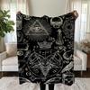 Gothic Goat Head Blanket: Witchy All-Seeing Eye Bedroom Decor