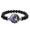 Slayer Demon Fashionable Bead Bracelet Glass Handmade Elastic Cartoon Accessory Unisex Gift