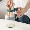 1Pc Glass Water Pitcher Heat Resistant Glass Carafe Beverage Juice Dispenser Cold Water Kettle with With Lid and Handle