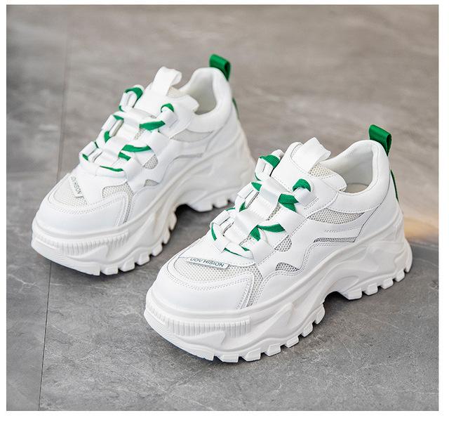 New Autumn Womens Genuine Leather Casual Shoes Leisure Flat Skateboard Shoes Fashion Summer Increase Sneakers Zapatos De Mujer