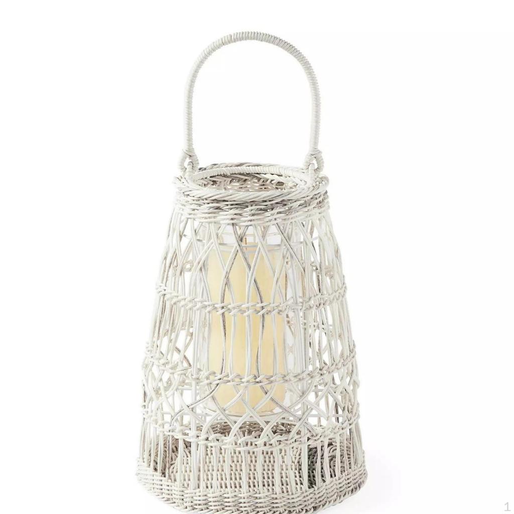 Candle Lantern Decorative Rattan Coastal for Porch