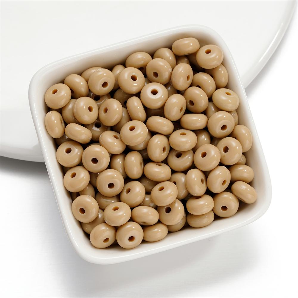 50pcs/Lot Acrylic Oblate Beads 8mm Flat Round Spacer Loose Bead for DIY Necklace Bracelet Jewelry Making Accessories