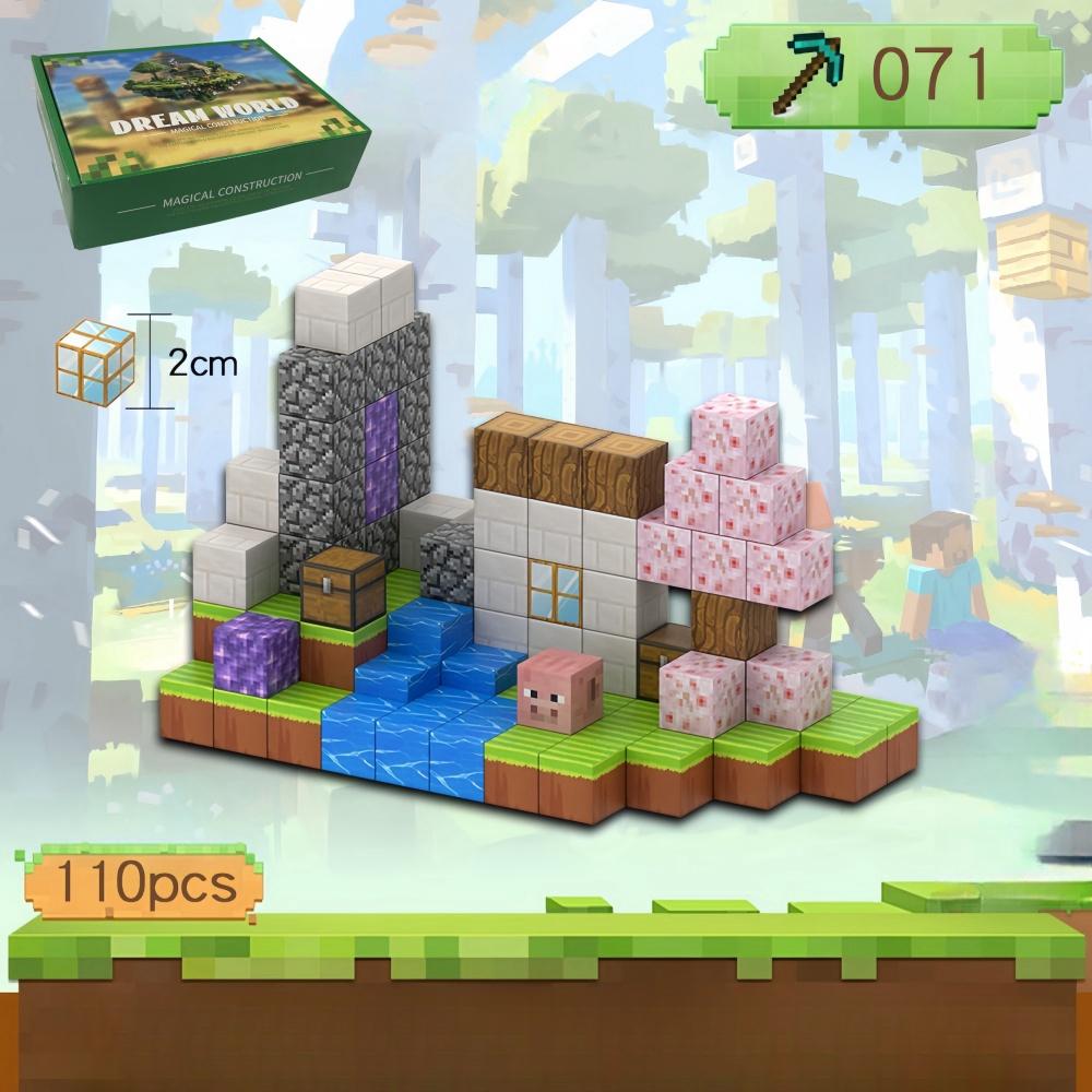 Creative Magnetic Building Block Bricks Famous Scene Mine World Architectural Set DIY Kids Construction Assembly Toys Gifts