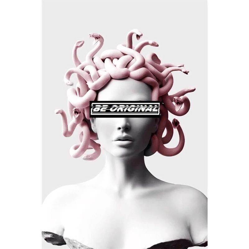 Poster Artistico Medusa di Smeraldo Creature Mitologiche Stampe per Pareti Pittura su Tela Mitologia Greca Moderna per Galleria Decorazioni per la Casa