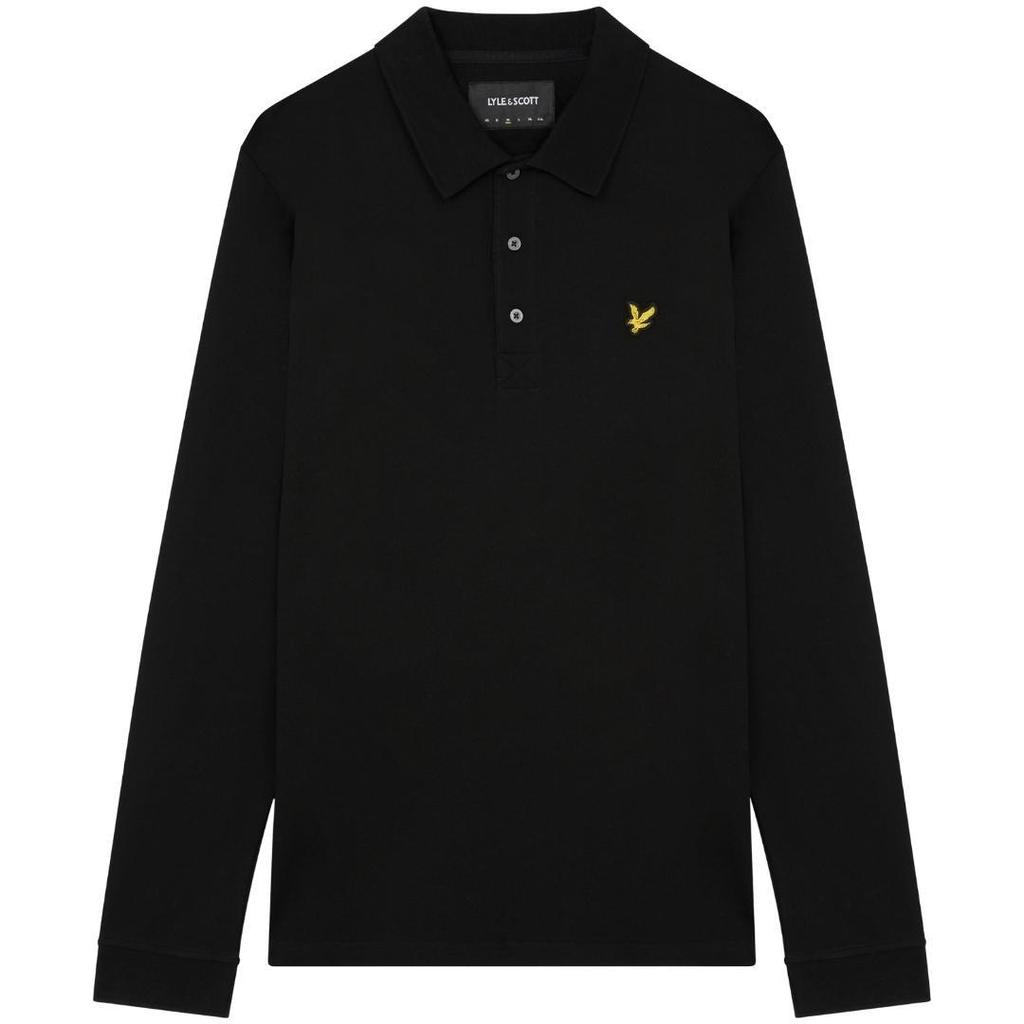 Lyle & Scott Mens Chest Logo Branded Long-Sleeved Polo Shirt